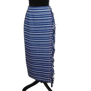 Vintage Cambridge Dry Goods Western Fringe Maxi Wrap Skirt Size 6, PR-OWNED